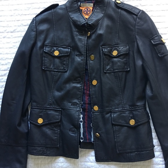 tory burch leather jacket